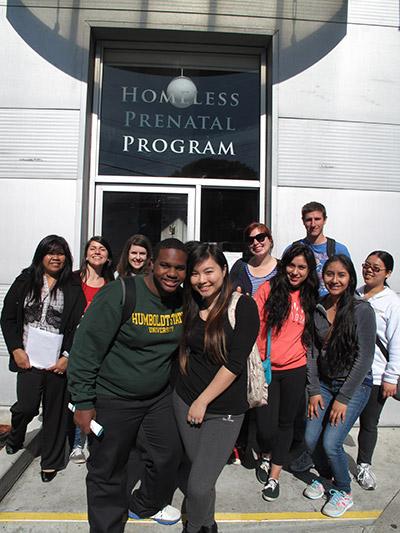Volunteers visit the Homeless Prenatal Program in San Francisco. Spring 2014