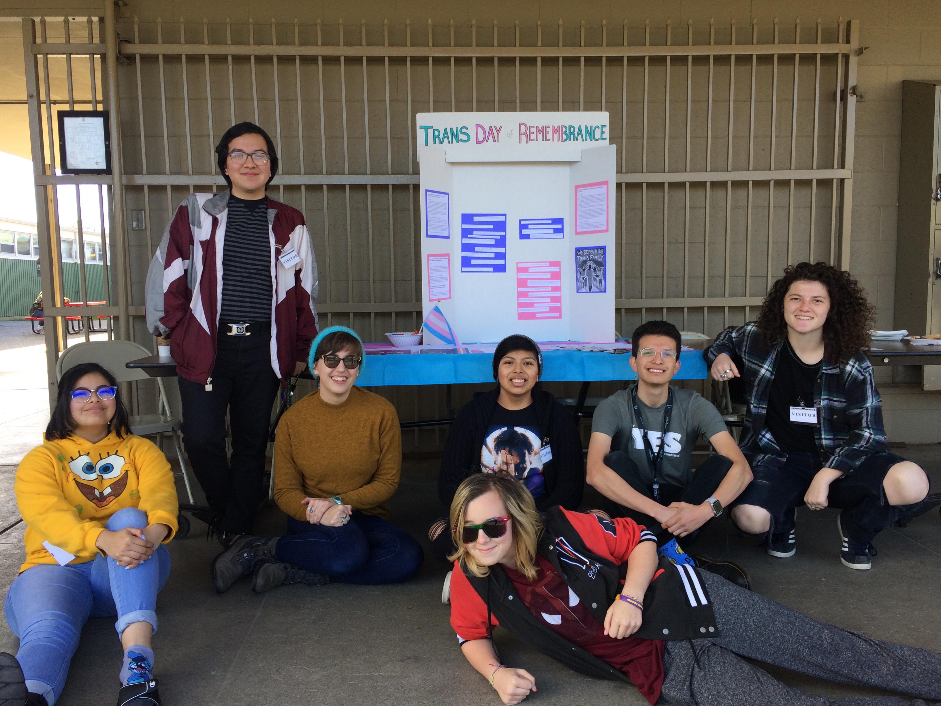 QMAP volunteer team host Trans Day of Remembrance table at McKinleyville High School